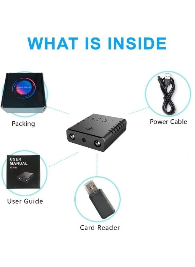 Mini WiFi HD1080P Video Camera Surveillance Camera with Night Vision Motion Detection Cloud Storage Remote Viewing for Security with iOS Android Phone APP