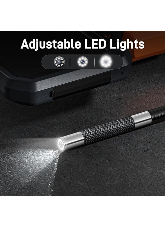 Teslong Two-Way Articulating Borescope with Light, Industrial Endoscope Inspection Camera with Articulated Probe, Flexible Mechanic Fiber Optic Snake Scope Cam for Wall Automotive Engine Inspect-5FT