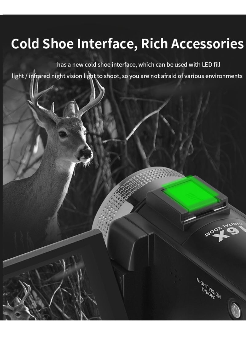 COOPIC V1000 3’’ TFT, Anti-Shake, 270° Screen Rotation, Full HD 1080P Digital Video Camera | 30MP Photo, 16X Zoom, Night Vision, Compatible with Windows XP/7/8/10 for Photography and Videography