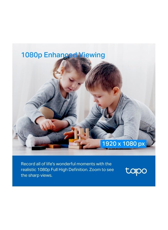 Tapo C200 Pan/Tilt 1080p Full HD Home Security Wi-Fi Camera Live View And Two-Way Audio Night Vision Motion Detection Baby Monitor MicroSD Card Support Works With Google Assistant And Amazon Alexa Remote Management By App