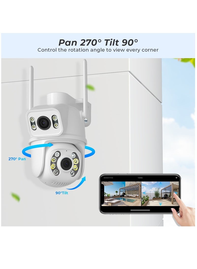 6MP 4K PTZ IP Camera Dual-Lens Human Detect CCTV Security Camera Night Vision Outdoor Wifi Surveillance Camera