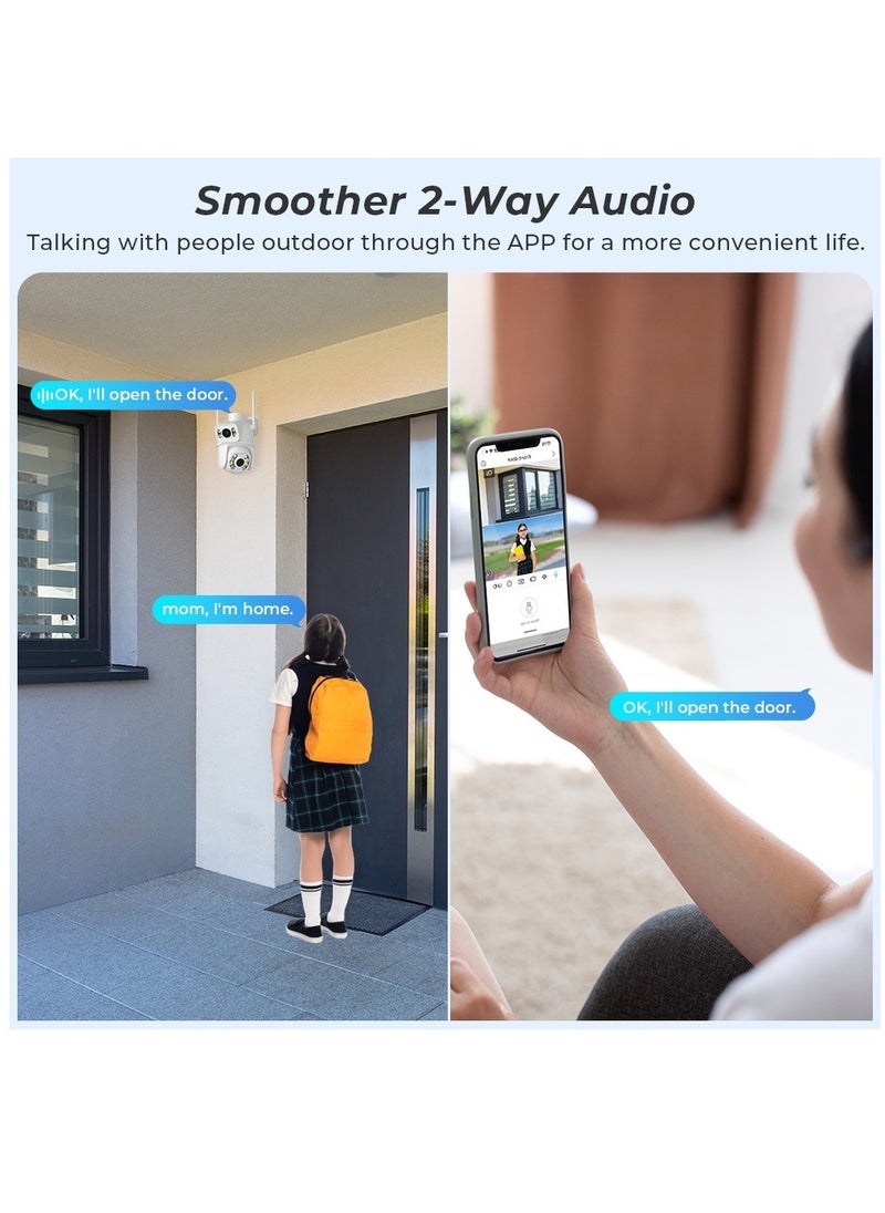 6MP 4K PTZ IP Camera Dual-Lens Human Detect CCTV Security Camera Night Vision Outdoor Wifi Surveillance Camera