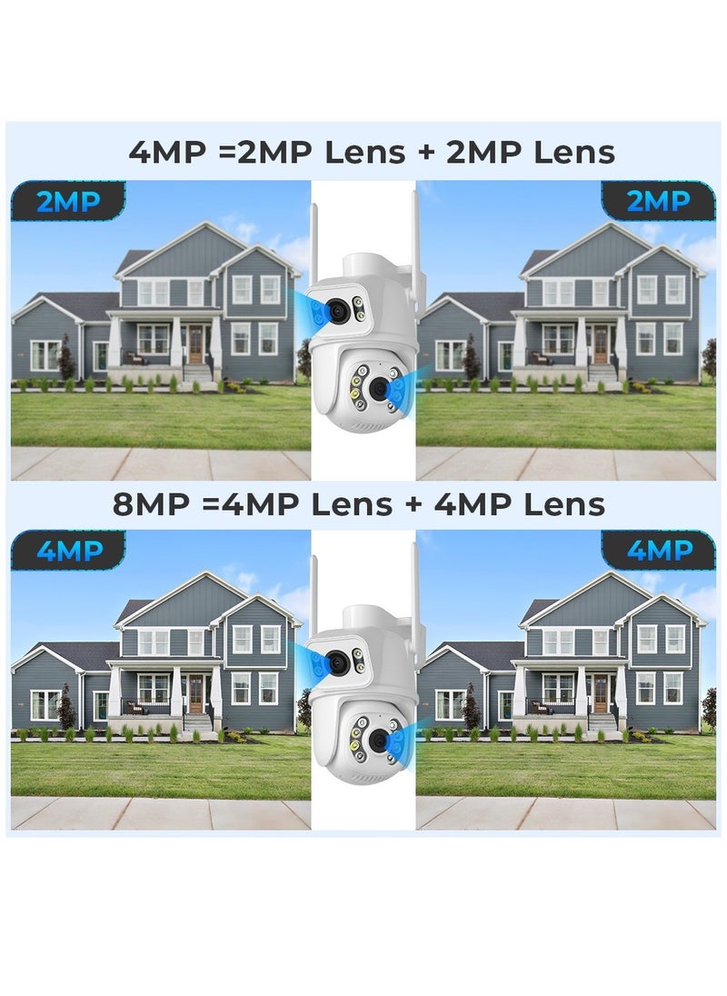 6MP 4K PTZ IP Camera Dual-Lens Human Detect CCTV Security Camera Night Vision Outdoor Wifi Surveillance Camera