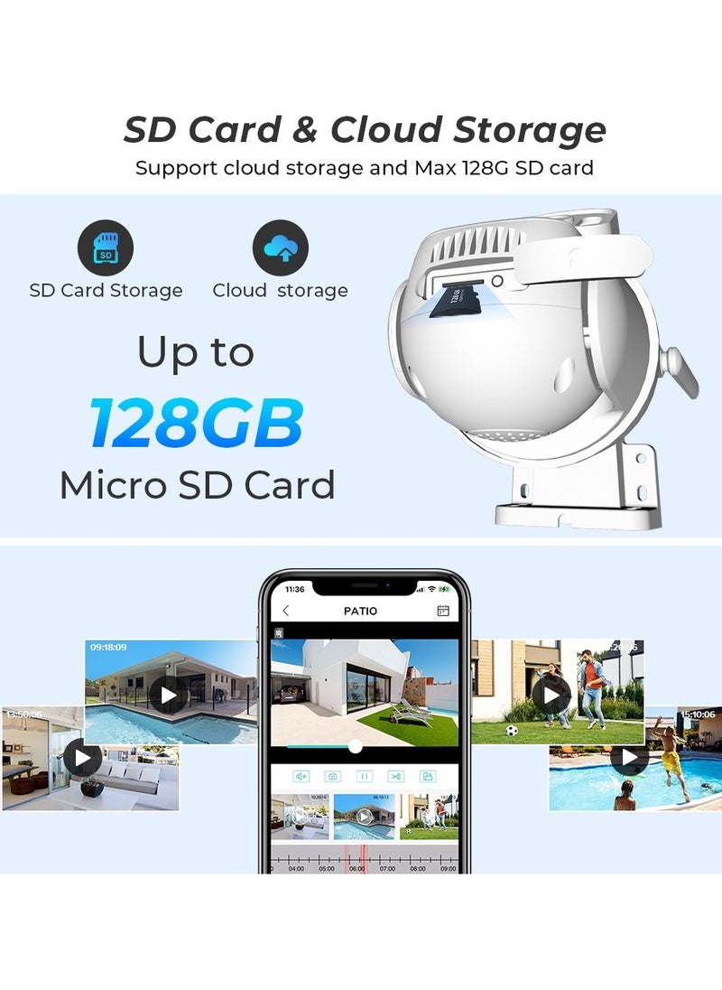 6MP 4K PTZ IP Camera Dual-Lens Human Detect CCTV Security Camera Night Vision Outdoor Wifi Surveillance Camera