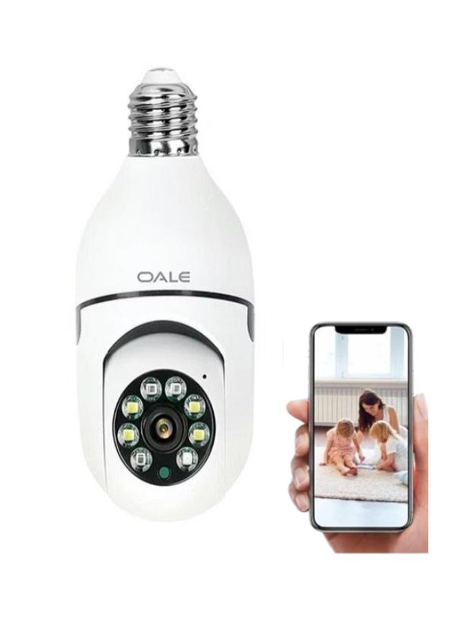 Oale Ihome 02 smart camera Light Bulb Security Camera,HD Home Wifi Security Camera, 360 Degree Pan/Tilt Surveillance Camera, Smart Motion Detection, Indoor/Outdoor Security Camera