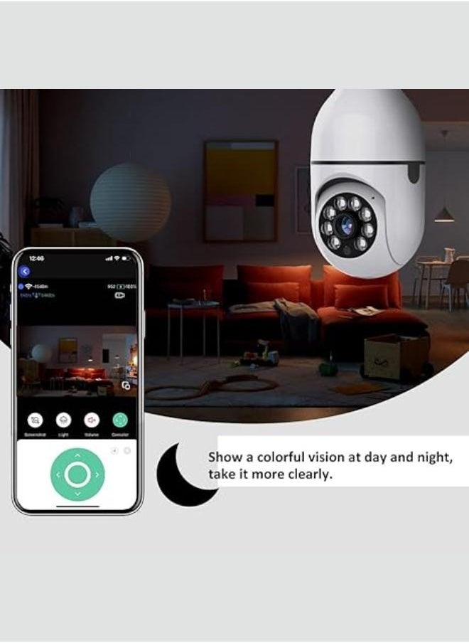 Oale Ihome 02 smart camera Light Bulb Security Camera,HD Home Wifi Security Camera, 360 Degree Pan/Tilt Surveillance Camera, Smart Motion Detection, Indoor/Outdoor Security Camera
