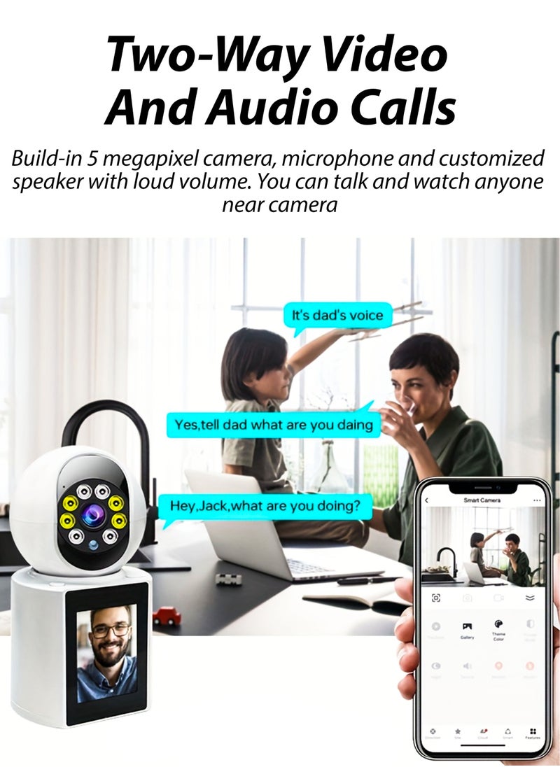 Video Calling Camera Smart WiFi Camera 2.8 Inch IPS Screen, Two-Way Video Talk, 1080P Wireless Camera