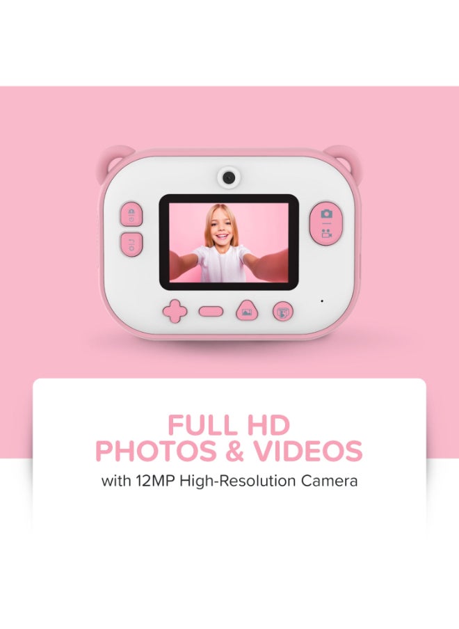 Camera Insta 2 | Instant Print Kids Camera, Print in 10 Secs w/ Thermal Paper, Dual Lens 6MP/9MP/12MP, 1080P Video Recording, 2.4
