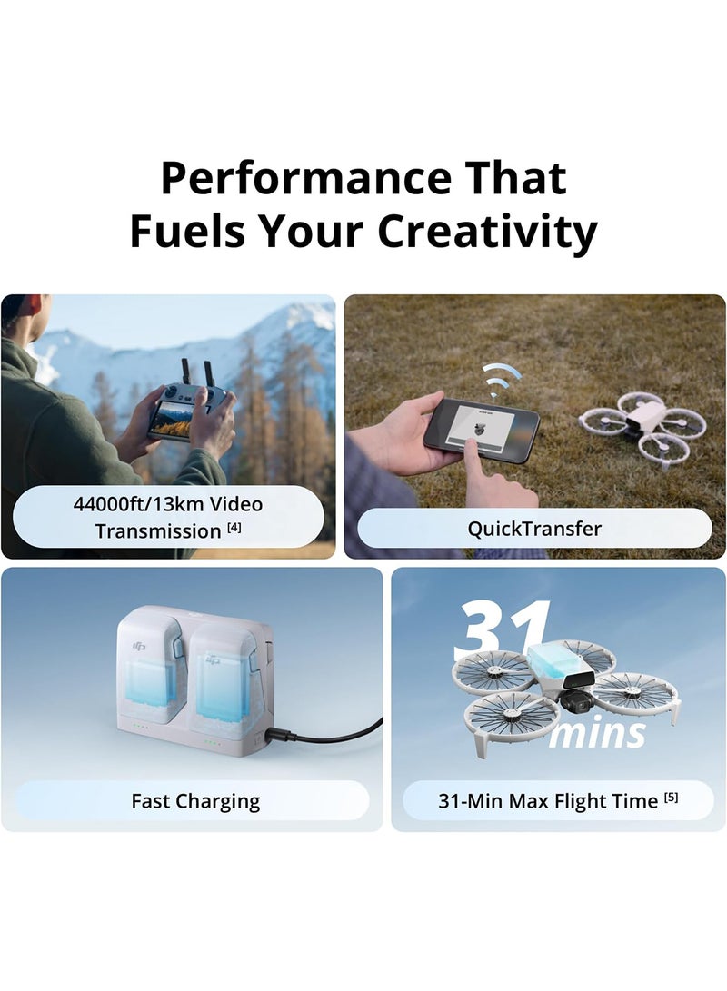 Flip Fly More Combo With RC 2 Screen Remote Controller, 4K UHD Camera Drone for Adults, Palm Takeoff, 3 Batteries for 93-Min Flight Time, MOIAT Certified-UAE Version with Official Warranty Support