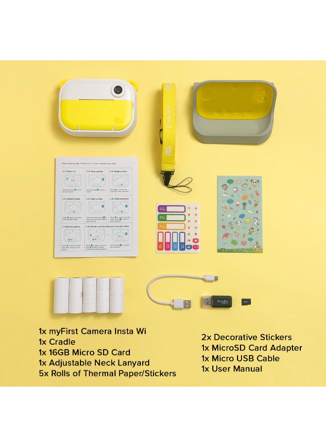 Camera Wi | Instant Print & Label Maker Kids Camera, Print in 10 Secs, WiFi Connect, Dual Lens 6MP/9MP/12MP, 1080P Video Recording, 2.4