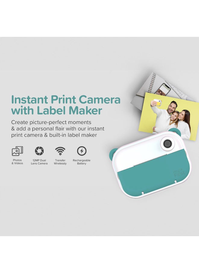 Camera Wi | Instant Print & Label Maker Kids Camera, Print in 10 Secs, WiFi Connect, Dual Lens 6MP/9MP/12MP, 1080P Video Recording, 2.4