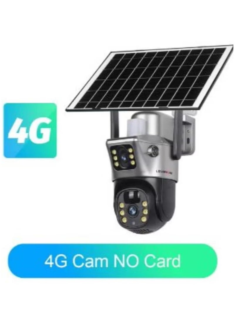 LS VISION Solar Camera 4G Sim Outdoor Dual Lens 8MP 4K IP Camara Solar Panel CCTV Security Built in Battery PIR Cam V380