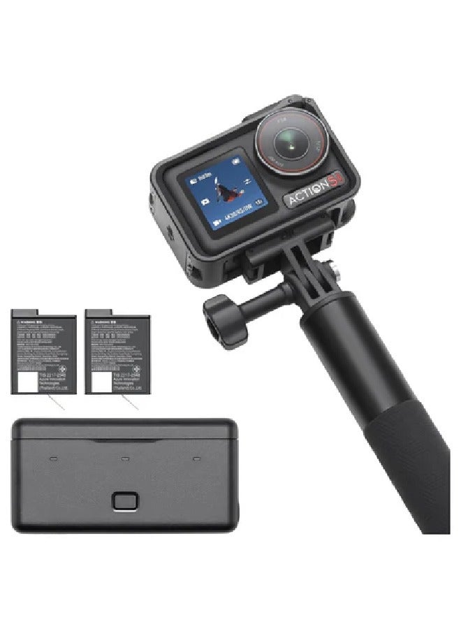 DJI Osmo Action 5 Pro Camera Adventure Combo Dual OLED High-Brightness Touchscreens - Black