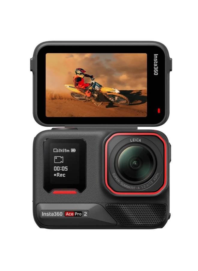 ACE PRO 2 | Dual Battery Bundle | Action Camera, Co-Engineered with Leica, 8K AI-Powered Ultra HD, Advanced Stabilization, Waterproof Design, Compact and Rugged Design– Black
