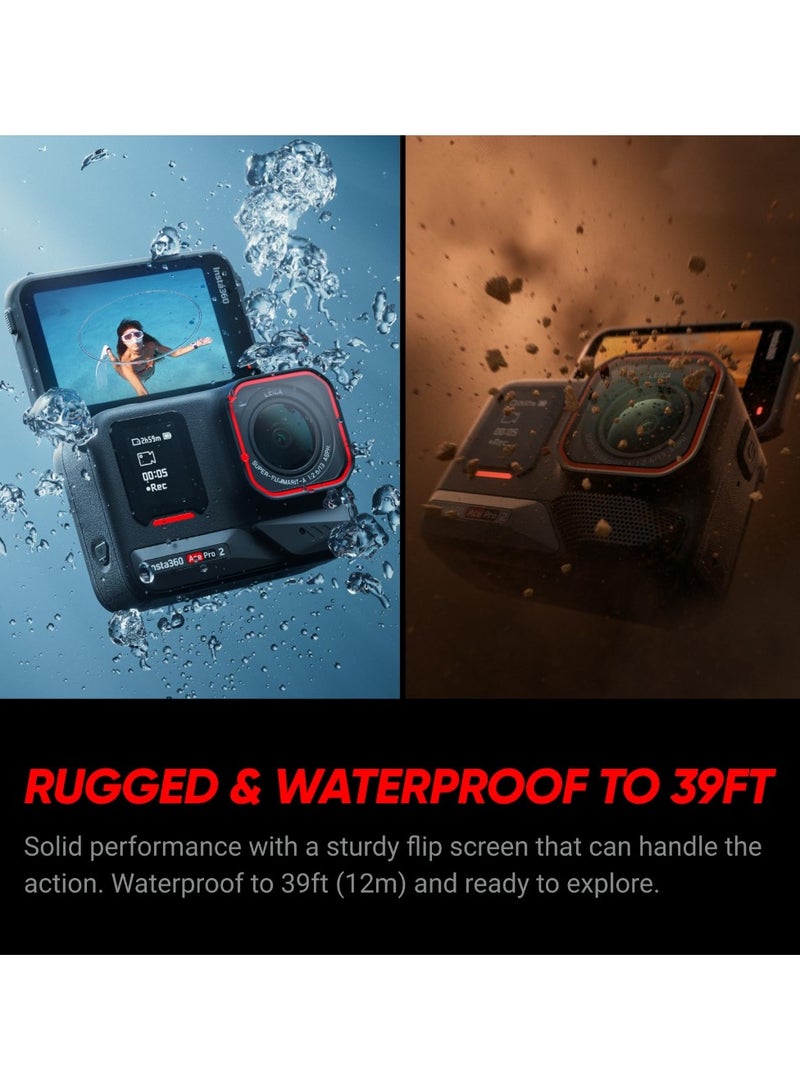 ACE PRO 2 | Dual Battery Bundle | Action Camera, Co-Engineered with Leica, 8K AI-Powered Ultra HD, Advanced Stabilization, Waterproof Design, Compact and Rugged Design– Black
