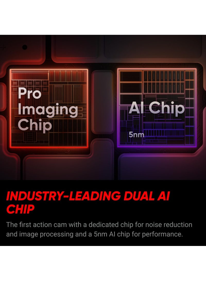 ACE PRO 2 | Dual Battery Bundle | Action Camera, Co-Engineered with Leica, 8K AI-Powered Ultra HD, Advanced Stabilization, Waterproof Design, Compact and Rugged Design– Black