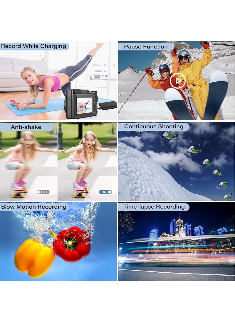Digital Video Camera Full HD 4K with Flip HD Screen
