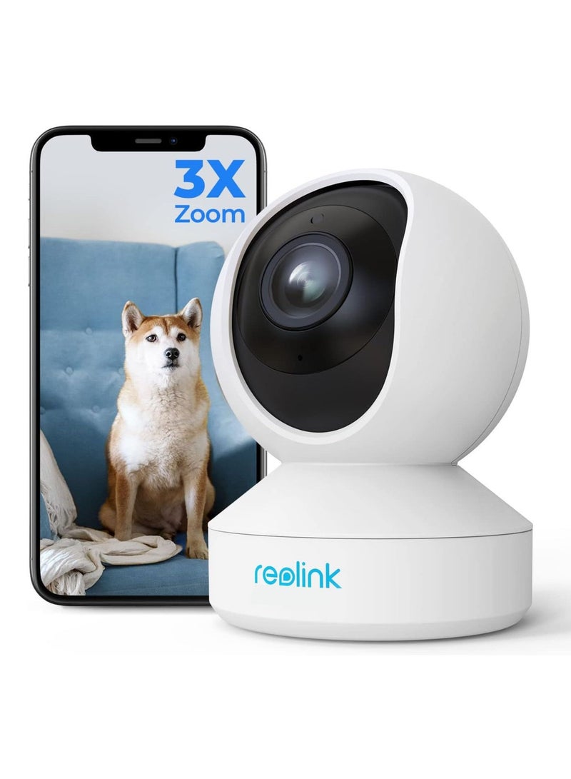 E1 Zoom Indoor Security Camera, 2.4/5GHz Dual Band WiFi, 5MP Plug-in Pet Camera, 360 Degree Baby/Dog Monitor with 3X Optical Zoom, Auto Tracking, Person/Pet Detection,5V/2A DC