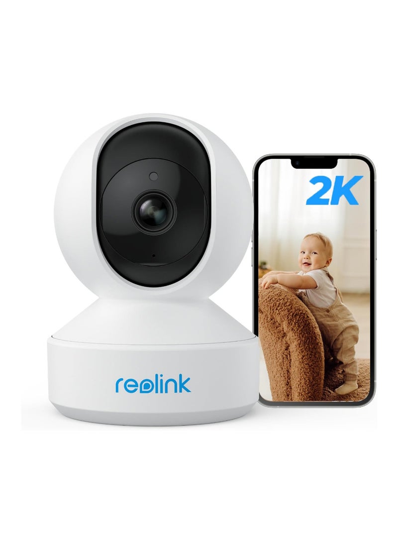 2K Indoor Security Camera E1, Plug-in 2.4G Wireless WiFi for Baby/Pet Monitor with Phone app, 360 Degree Dog Camera with Person/Pet Detection, Night Vision, 2-Way Talk, Local Storage