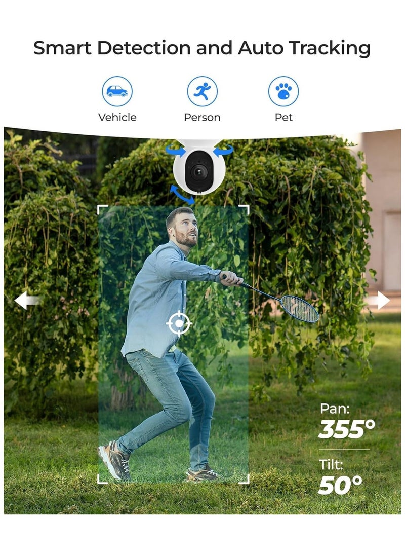 4K Outdoor Plug-in WiFi 6 Security Camera, PTZ Camera for Home Security, Wi-Fi 6 New Tech, Motion Tracking, Smart Detection, 3X Optical Zoom, Motion Spotlight, Local Storage, E1 Outdoor Pro