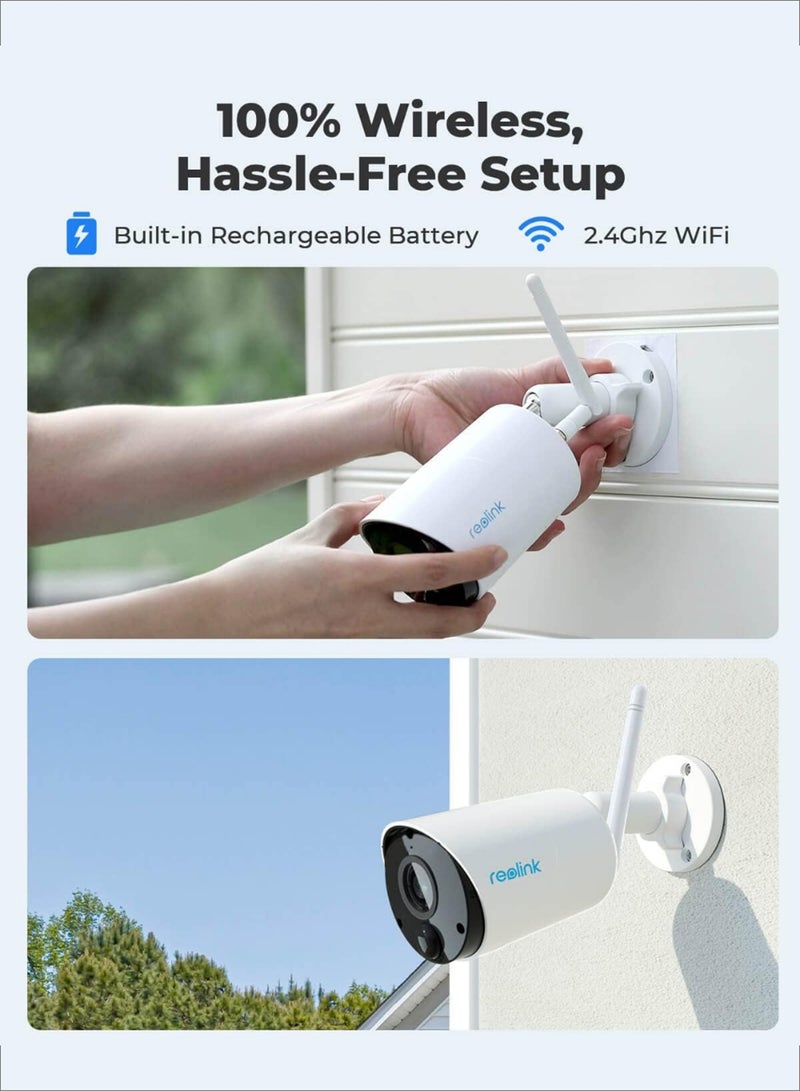 2K Security Camera Wireless Outdoor, 3MP Solar/Battery Powered Cameras for Home Security Indoor, Infrared Night Vision, 2 Way Talk, Local Storage, AI Detection, No Monthly Fee, Argus Eco