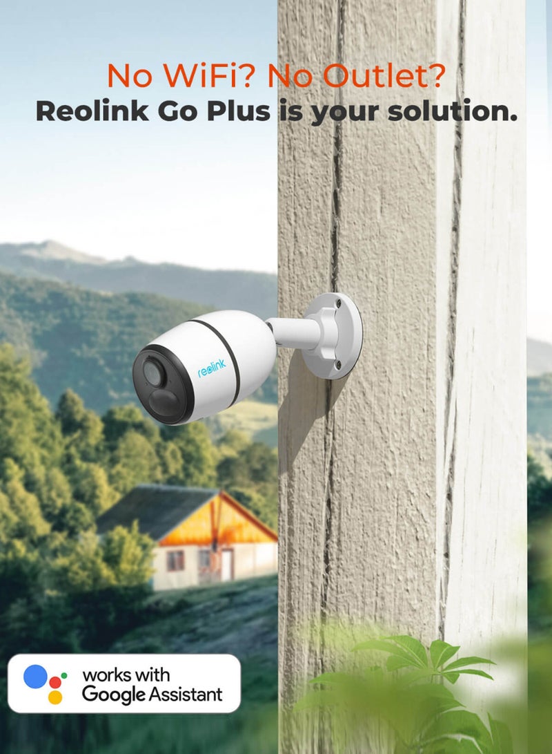 Cellular Security Camera Wireless Outdoor, 4G LTE No WiFi Needed, 2K HD with Person/Vehicle Smart Detection & Playback, Rechargeable Battery Powered, Time Lapse, Two-Way Talk, Go Plus