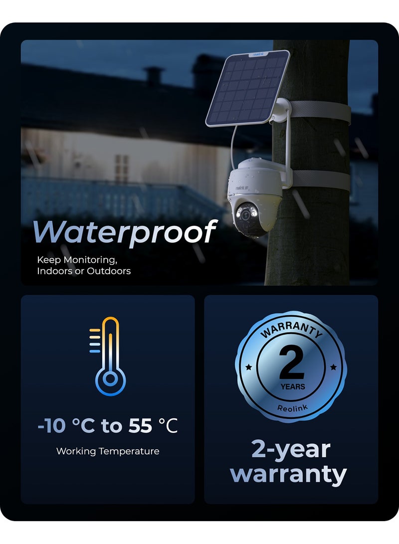 Argus PT Ultra, 4K Security Camera, Wireless Outdoor Camera, 360° Pan & Tilt, 2.4/5 GHz Dual Band Wi-Fi, Smart Detection, No Monthly Fee, 6W Solar Panel Compatible (Not Included)