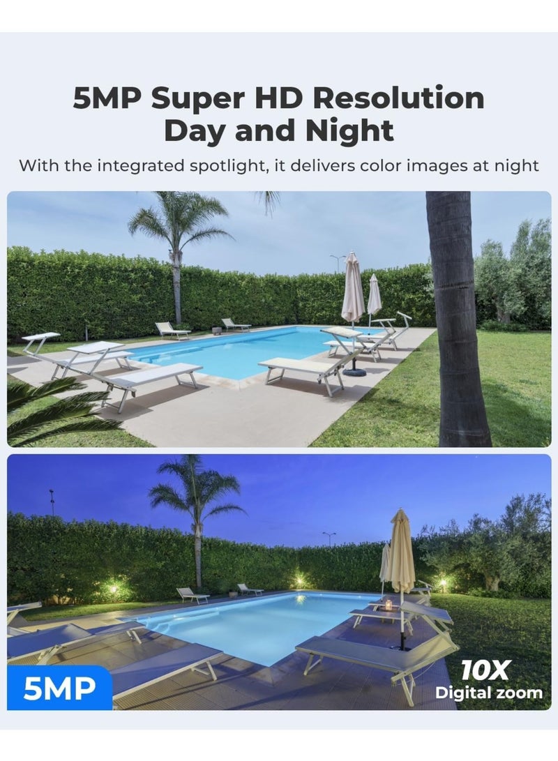 Go PT Plus - 5MP Pan Tilt 4G LTE Cellular Security Camera, Camera Outdoor Wireless, 2K+ HD Color Night Vision, Solar Power, Smart Detection, No WiFi, No Wires, Ideal for Off-Gird Areas