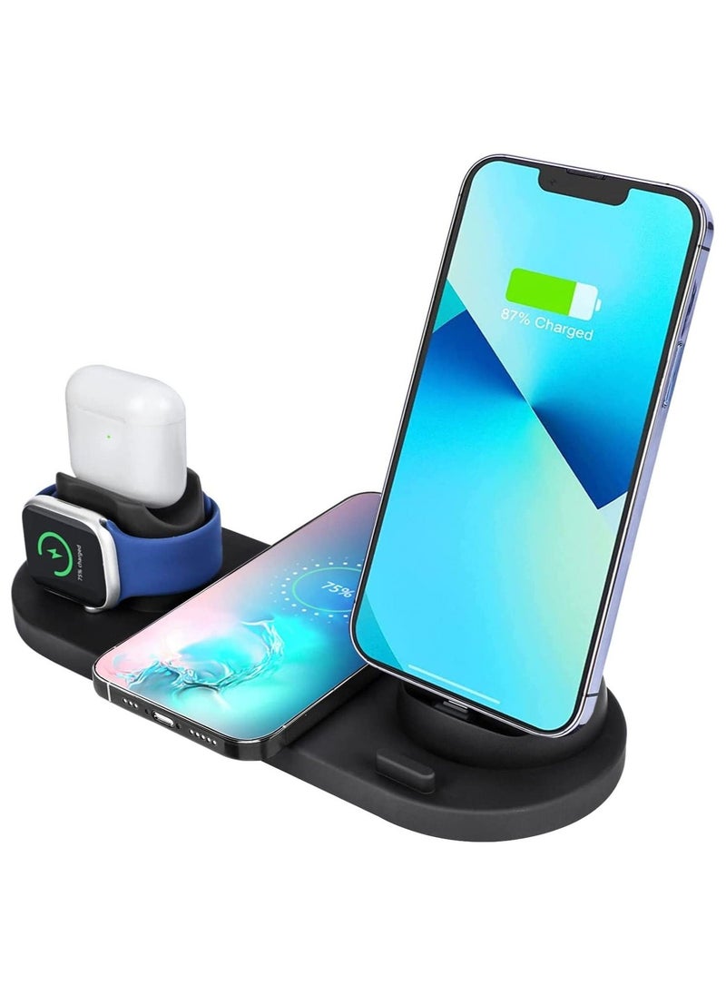 6 in 1 Multi-Function Wireless Charger Stand，Fast Wireless Charging Station For Mobile Phone、Watch