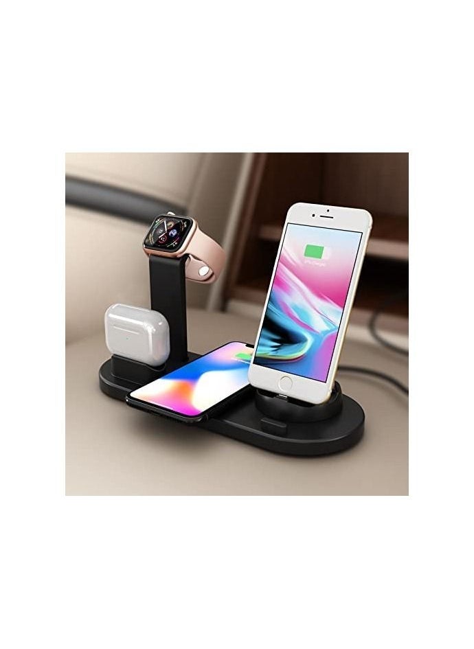 Multi-Function Charging Stand Compatible with iPhone, Android Micro USB & Type-C Phone Wireless 3 in 1 Rotatable Charging Dock