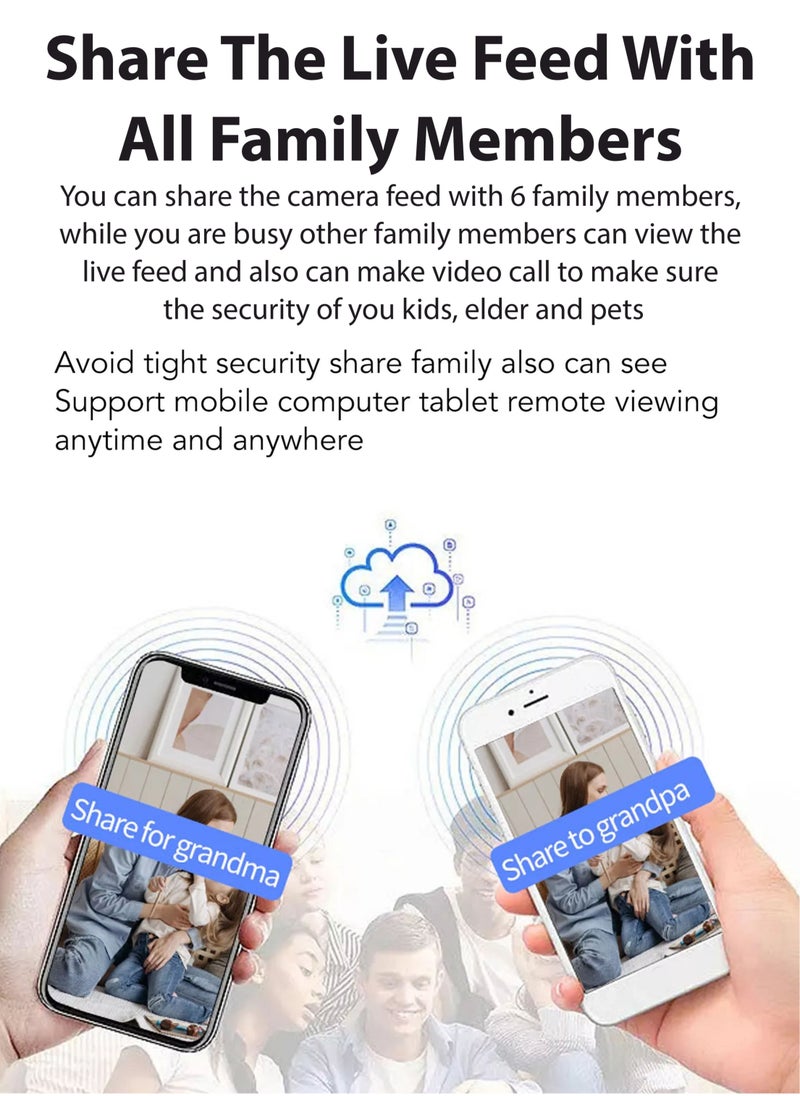 Home Office Security Camera – Full HD 1080P WiFi Surveillance, Two-Way Video Calling, 350° Motion Detection, Night Vision, and 32GB Storage Card