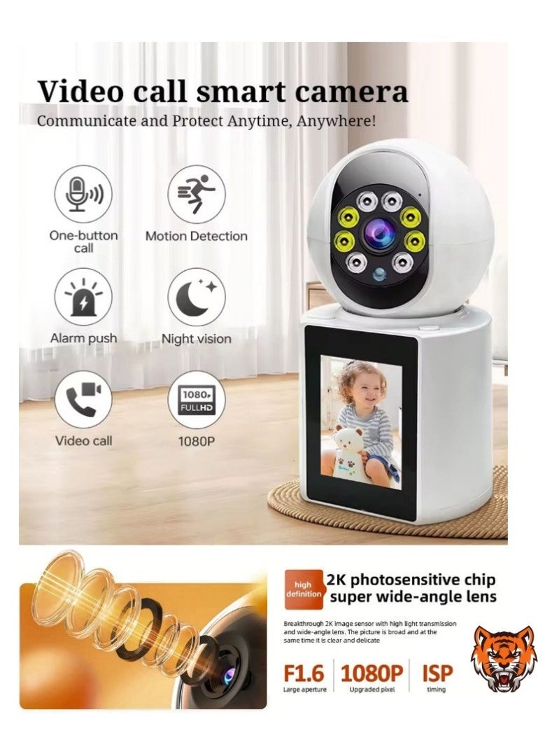 Home Office Security Camera – Full HD 1080P WiFi Surveillance, Two-Way Video Calling, 350° Motion Detection, Night Vision, and 32GB Storage Card