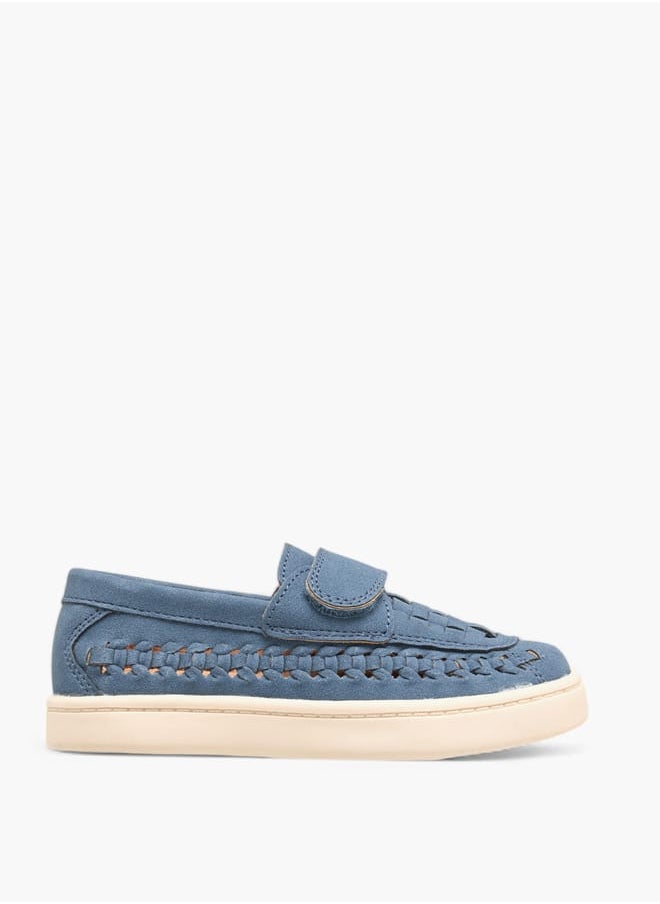 Boys Weave Textured Loafers With Hook And Loop Closure Ramadan Collection