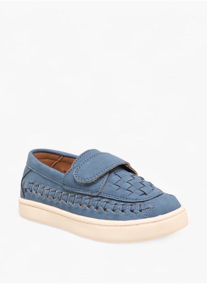 Boys Weave Textured Loafers With Hook And Loop Closure Ramadan Collection