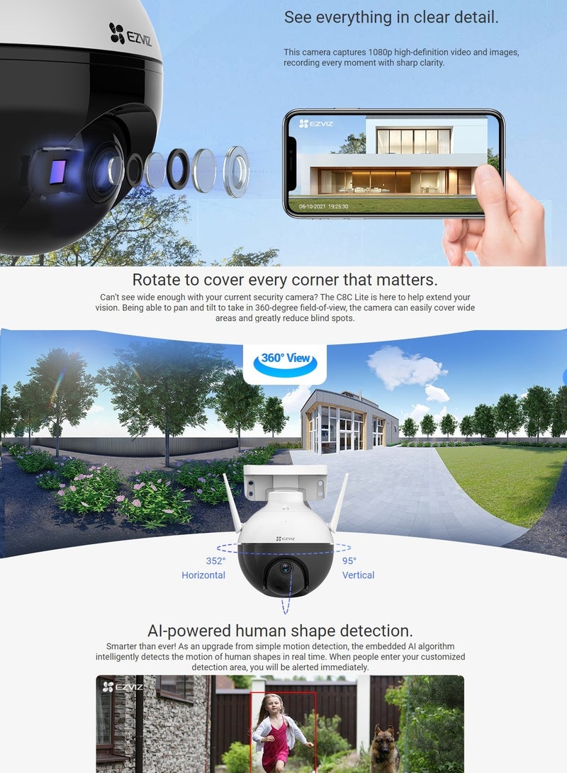 C8C 1080P WiFi Smart Home Outdoor Security Camera 6Mm