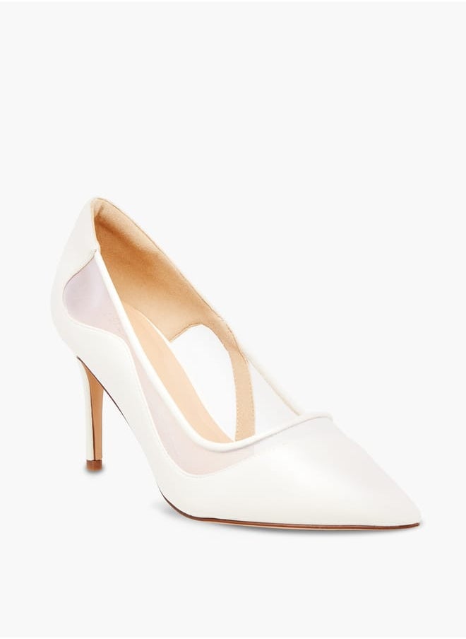 Womens Textured Slip-On Pumps With Stiletto Heels