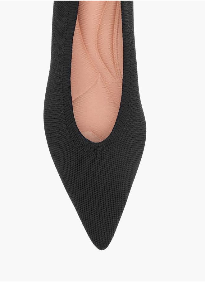 Womens Textured Slip-On Pumps With Kitten Heels