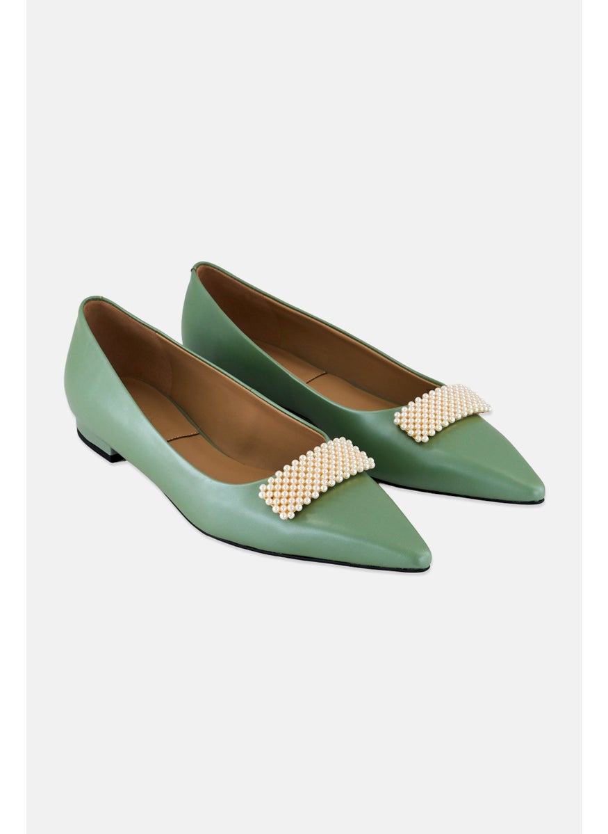 Women Slip On Pumps, Sage Green