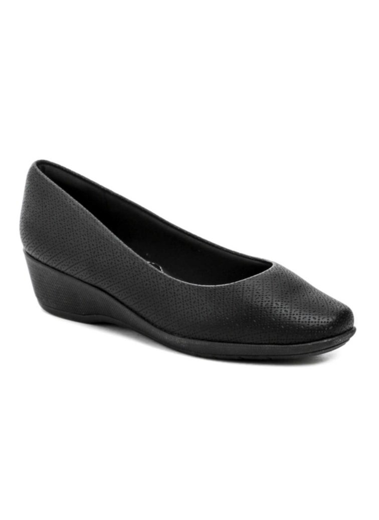 WOMEN'S BUSINESS COURT WEDGE HEELS (1.5 INCH) - BLACK - MADE IN BRAZIL