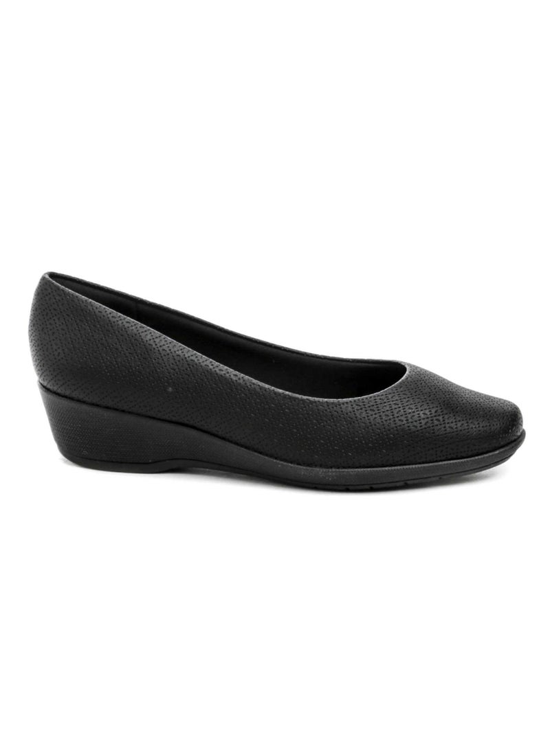 WOMEN'S BUSINESS COURT WEDGE HEELS (1.5 INCH) - BLACK - MADE IN BRAZIL