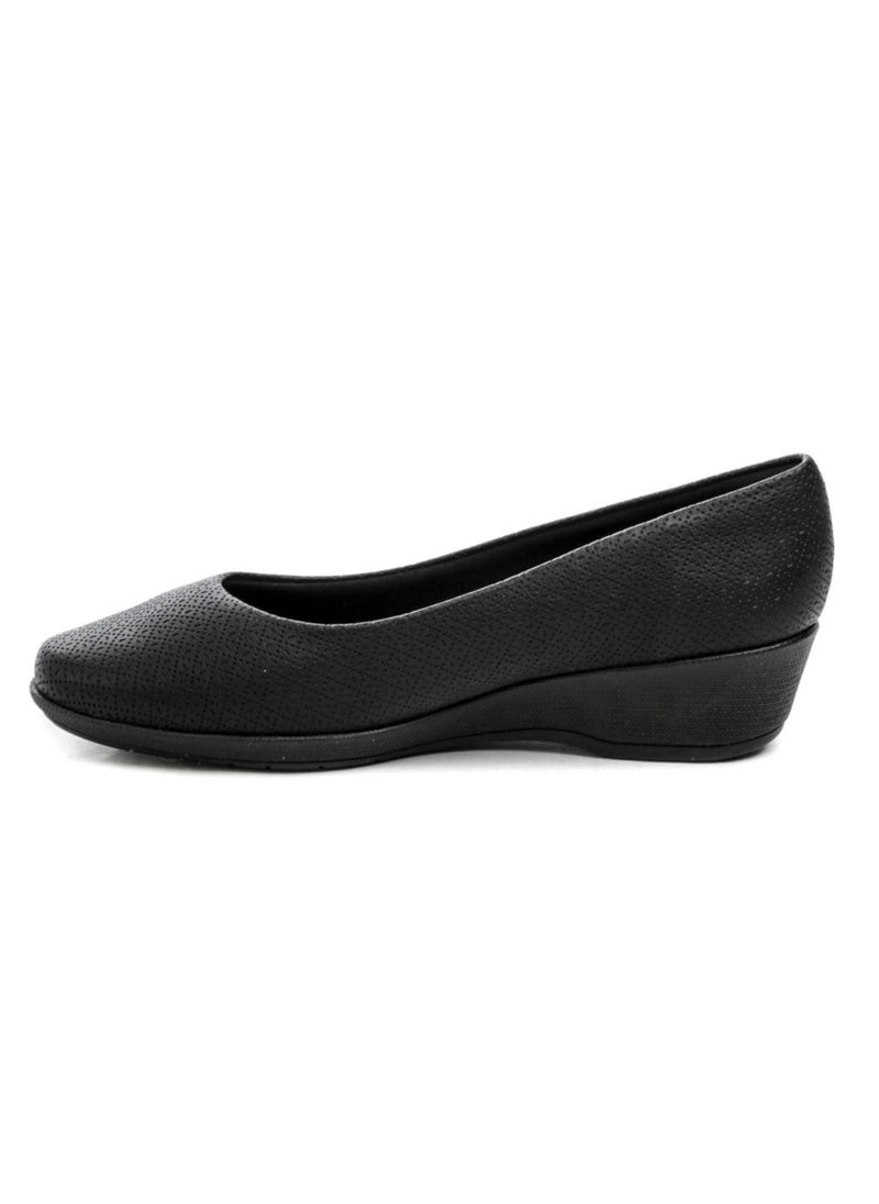 WOMEN'S BUSINESS COURT WEDGE HEELS (1.5 INCH) - BLACK - MADE IN BRAZIL