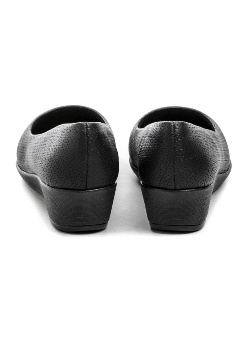 WOMEN'S BUSINESS COURT WEDGE HEELS (1.5 INCH) - BLACK - MADE IN BRAZIL