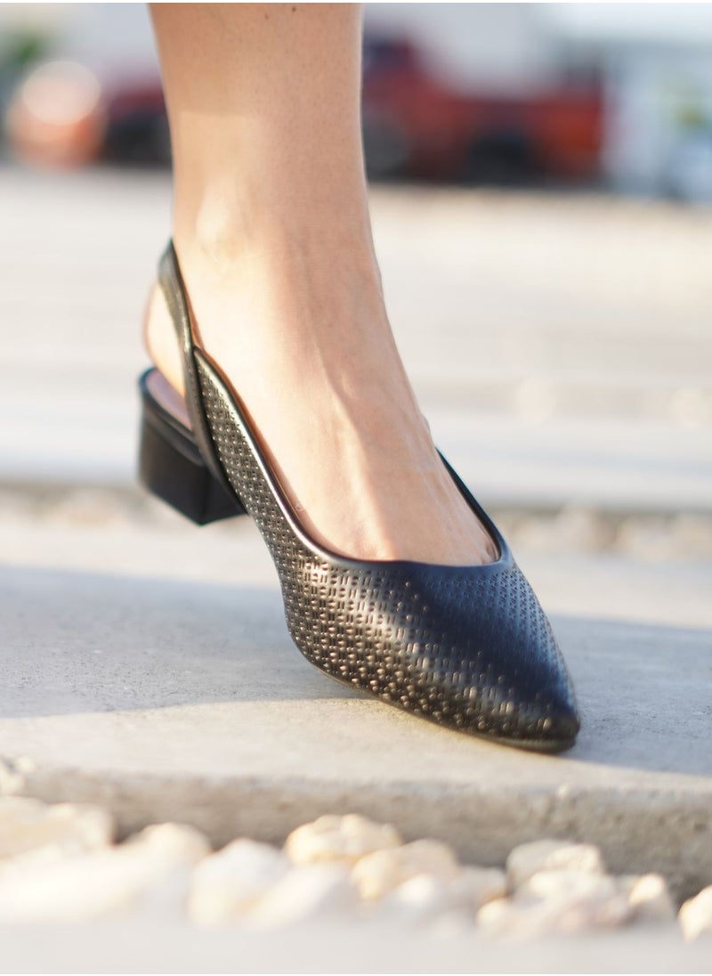 Women Low-Heeled Shoes | Closed Pointed Toe Platform, Comfortable, Casual Dress Heels for Girls & Ladies | Premium Comfy Women's Fashion Shoes for Work, Bride Wedding Dress Shoes