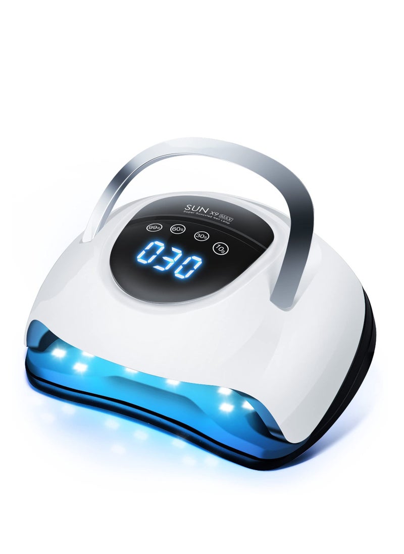 220W Professional UV LED Nail Lamp with 57 Beads 4 Timer Settings LCD Touch Display and Auto Sensor for Quick Gel Nail Drying