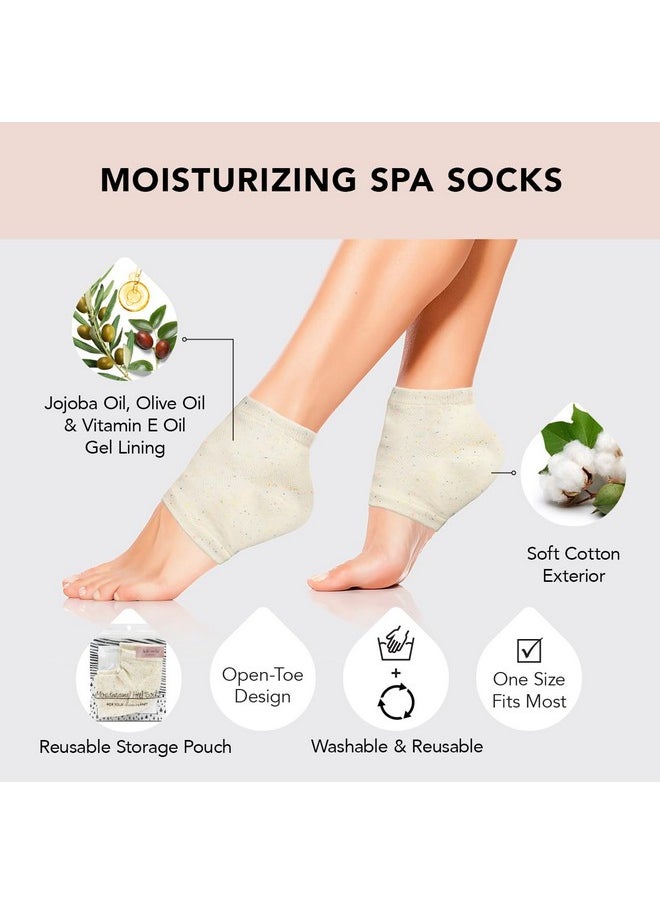 Moisturizing Socks For Cracked Heel Treatment, Insulated Gel Socks & Moisturizing Heel Socks For Dry Cracked Feet Women Men, Spa & Sleep Socks For Overnight Moisture Repair, 1 Reusable Pair