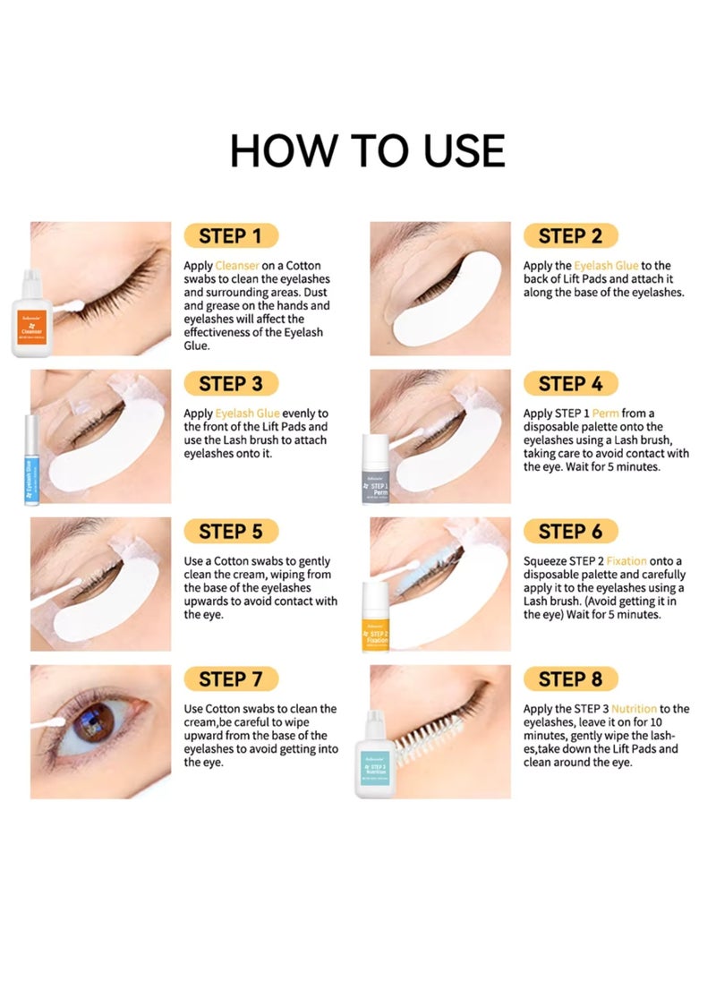 Eyelash Lifting Kit Long Lasting Styling Eyelash Lift and Perm Kit for Home and Professional Use Lash Lift and Curl Kit Lifting and Curling for Eyelashes Easy Use Lash Lifter Kit