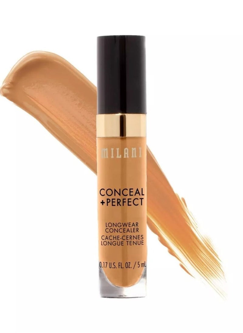 Milani Conceal + Perfect Longwear Concealer in 150 Natural Sand – Full Coverage, Lightweight Formula, 16-Hour Wear, Hydrating and Crease-Proof for Flawless Skin, 0.17 fl oz