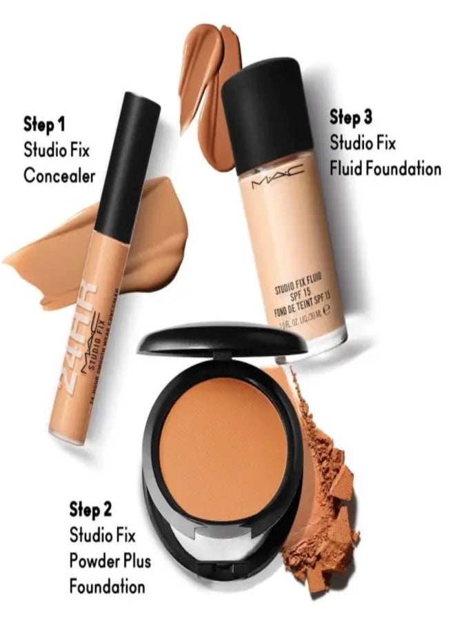 MAC Studio Fix Fluid SPF 15 Foundation NC25 – 24HR Long-Wear, Matte Finish, Oil Control, Medium-to-Full Coverage