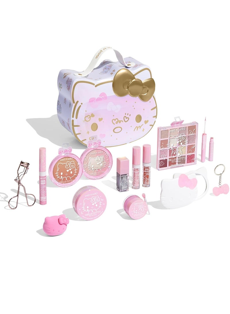 PR Box, Makeup Set with Versatile Unique looks, 2-Layered Keepsake Box, Buildable & Blendable Formulas, Cruelty-Free & Vegan Hello Kitty