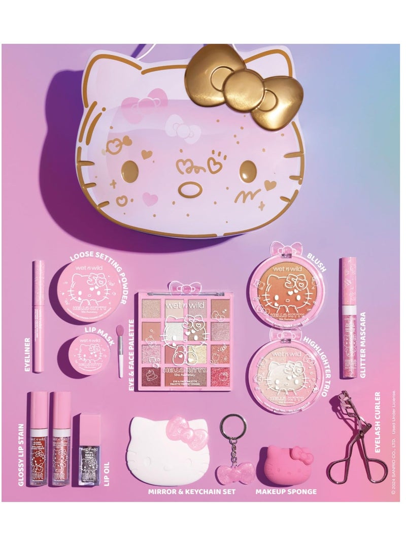 PR Box, Makeup Set with Versatile Unique looks, 2-Layered Keepsake Box, Buildable & Blendable Formulas, Cruelty-Free & Vegan Hello Kitty